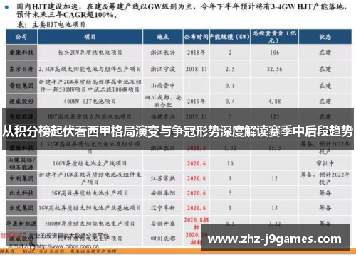 从积分榜起伏看西甲格局演变与争冠形势深度解读赛季中后段趋势